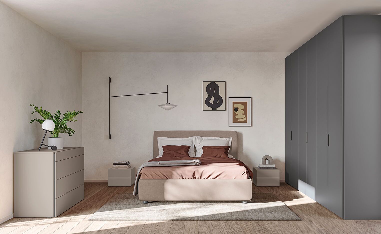letto matrimoniale, armadio, comodini, madia reggio emilia