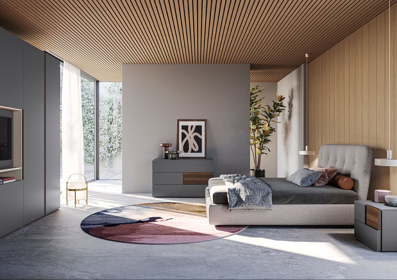 letto matrimoniale, armadio, comodini, madia reggio emilia